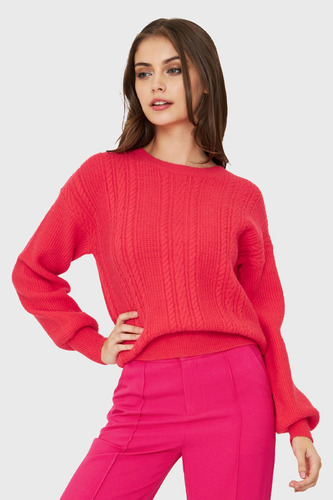 Sweater Corto Trenzas Coral Nicopoly