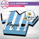 Kit Imprimible Caja Camiseta Futbol Argentina Dia Del Padre