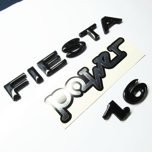 Emblemas Fiesta Power 1.6 Ford Negros Con Pega 3m Foto 3