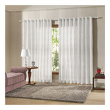 Cortinas Sala Quarto Valência Bordada 3,00x2,30 Bella Janela Cor Branco 01