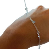 Pulsera De Plata 925 Con Piedras Y Cruces