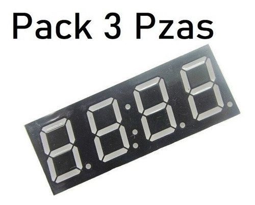 Pack 3 Displays Led 7 Segmentos 4 Dígitos Cc 12pin Arduino
