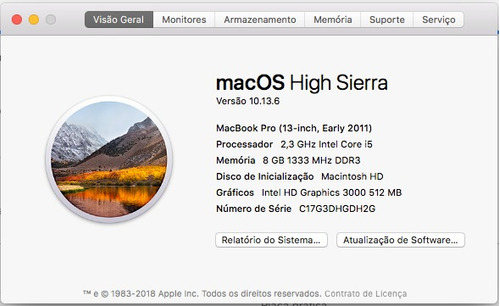 Macbook Pro (13-inch, Early 2011) - Único Dono