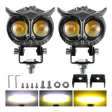 Par Faros De Lupa Led Auxiliar Luz Tres Color Auto Moto 80w