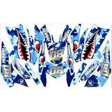 Stickers Para As200 Shark Camuflaje Azul