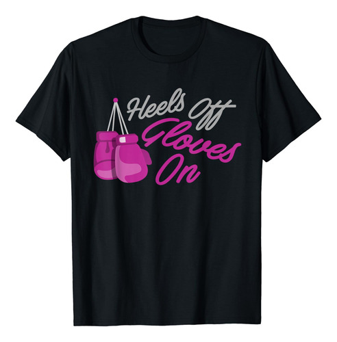 Womens Tacón Off Guantes Sobre La Mujer Playera De Boxeo Hem