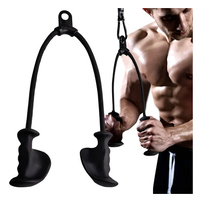 Mebix TRD Cuerda de Tríceps para Ejercicio con Agarre Ergonómico Antideslizante de Goma Natural, Ideal para Poleas y Máquinas de Gimnasio 36 Pulgadas | Meses sin interés