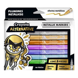8 Plumones Metalicos Alternative Efecto Metalizado Crayola