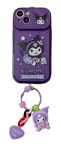 Funda De Kuromi De Silicona Con Espejo Colgante Para iPhone