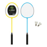 Set Kit Badminton Infantil 2 Raqueta+ Pluma + Funda Sixzero 