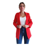 Saco Blazer Mujer Largo Entallado Forrado Dama Talles