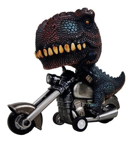 Dinosaurio En Moto Wabro Juguete Con Friccion 10cm X1 Full