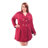 Casaco Sobretudo Grande Plus Size Botão Inverno Social Moda