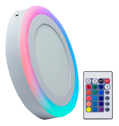 Panel Led Rgbsobrepone 6w+3w Centro Blanco Borde Multicolor 