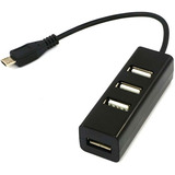 Loverpi Microusb A Usb De 4 Puertos Hub Negro Otg Para La Fr