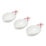 Kit 3 Bowl Cumbuba Travessa Petisqueira Porcelana Borboletas