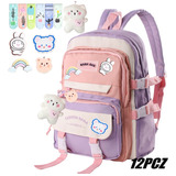 Mochilas Mujer/niña Escolar Estudiantes Kawaii De Gran Capacidad Y Impermeable, Mochila Bolsas Escolar Laptop Con Regalo