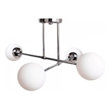 Plafon Spa 4 Luces Cromo Globo Opal 9cm Moderno Apto G9