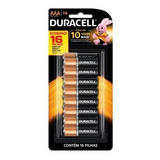 Kit 2 Cartelas Pilha Alcalina Duracell Aaa 16 Unidades Cada