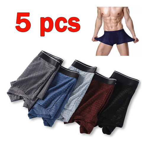 Boxer Wear, Cueca Antialérgica De Fibra De Bambu Para 5pcs