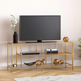 Henn&hart Soporte De Tv Rectangular Con Estantes De Vidrio