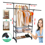 Closet Ropa Organizador De Armario Entrepaños Perchero 3capa