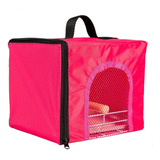 Bolsa Caixa De Transporte Rosa Para Pequenas Aves Mansas