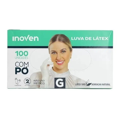 Luva Látex Procedimentos Com Pó Inoven Tamanho G Com pó Sim Cor Branco Unidades por embalagem 100 | MercadoLivre