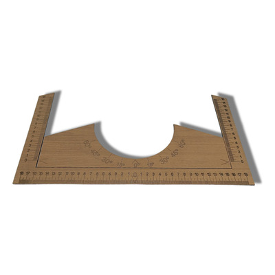Régua Gabarito Camisetas Sublimação Gola U Mdf