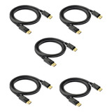 Kit 5 Cabos Displayport Hdmi De Alta Velocidade 4k Atacado