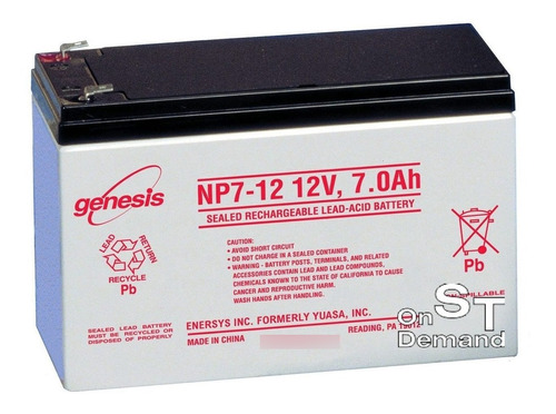 Batería Recargable Para Nobreak Genesis Np7-12 F1 12v 7ah