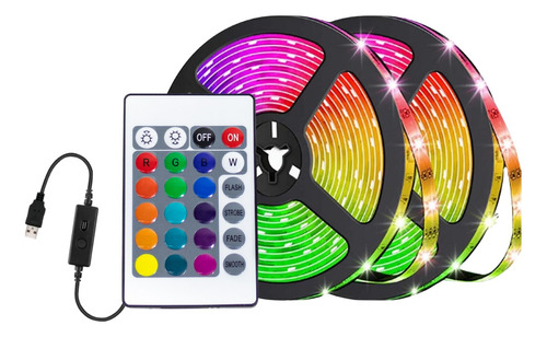 Fita Led 5050 Rgb Usb 3m Fundo P/ Pc E Tv  C/ Controle 071