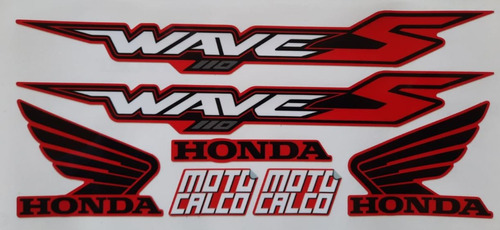 Kit Calcos - Honda Wave 110 S - Moto Roja (r)