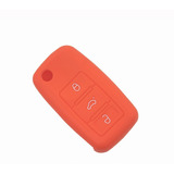 Funda Silicon Llave De Volkswagen 3 Botones En Naranja