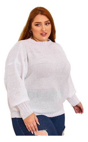 Blusa De Frio Grosso Suéter Grande Plus Size Tricô Inverno