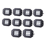 Set 10 Faros Led Dually 16w Empotrable 4d Universal Jeep Rzr