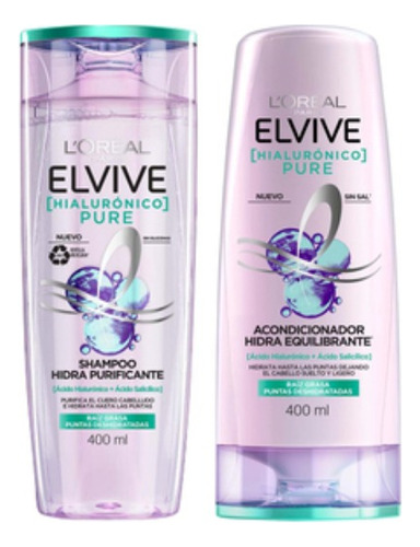 Elvive Hialuronic Pure Shampoo + Acondicionador 400ml