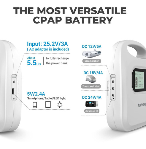 Maxoak - Batería De Respaldo Cpap / Banco De Energía, Para A