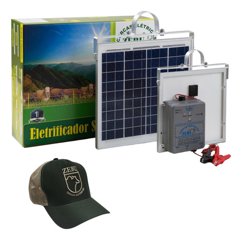 Cerca Elétrica Rural Kit Eletrificador Solar Zebu 80km Zs80 