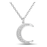 Eleganzia Collares De Luna Y Estrella Para Mujer De Plata De