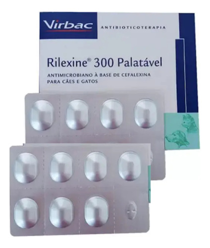 Cartela Avulsa Rilexine 300mg 14 Comprimidos Cães Virbac