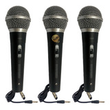 3 Microfono Karaoke Voces C Cable Mano Dinamico Moon M24 Cjf
