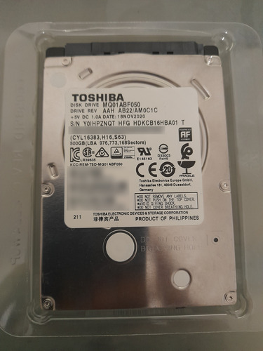 Disco Interno Toshiba Mq01abf050 500gb 2.5 Pulgadas Sata