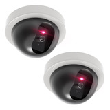 Wali Cmara Domo De Seguridad Falsa Simulada Con Luz Led Roja