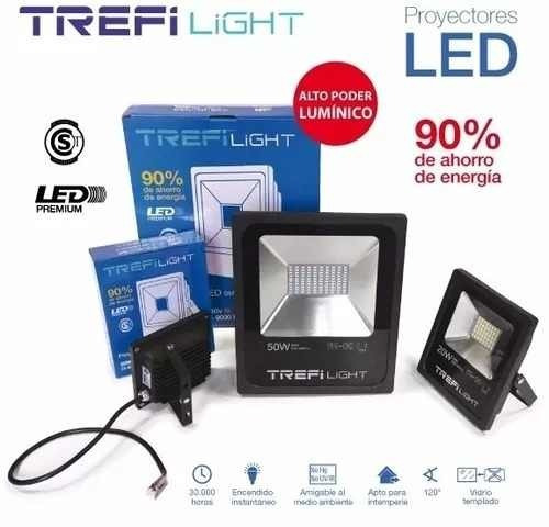 Reflector Led Trefilight Reflector Led 30w Con Luz Blanco Frío Y Carcasa Negro 220v