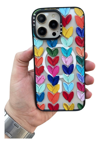 Case Funda Magsafe Corazones Para iPhone 15/14/13/12 Pro Max