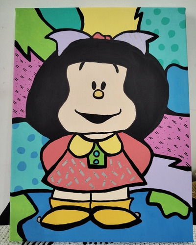 Cuadro Pintado A Mano! 30x40! Mafalda!