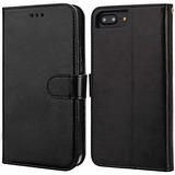 Funda Cartera Para iPhone 8 Plus 7 Plus Negro Pu Leather-02