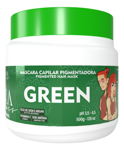  Máscara Tonalizante Pigmenta Tróia Colors Tróia Hair 500g Tom Green