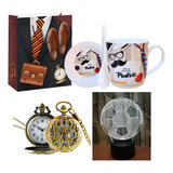 Kit Feliz Día Papá Taza + Reloj Bolsillo + Lámpara 3d Pelota